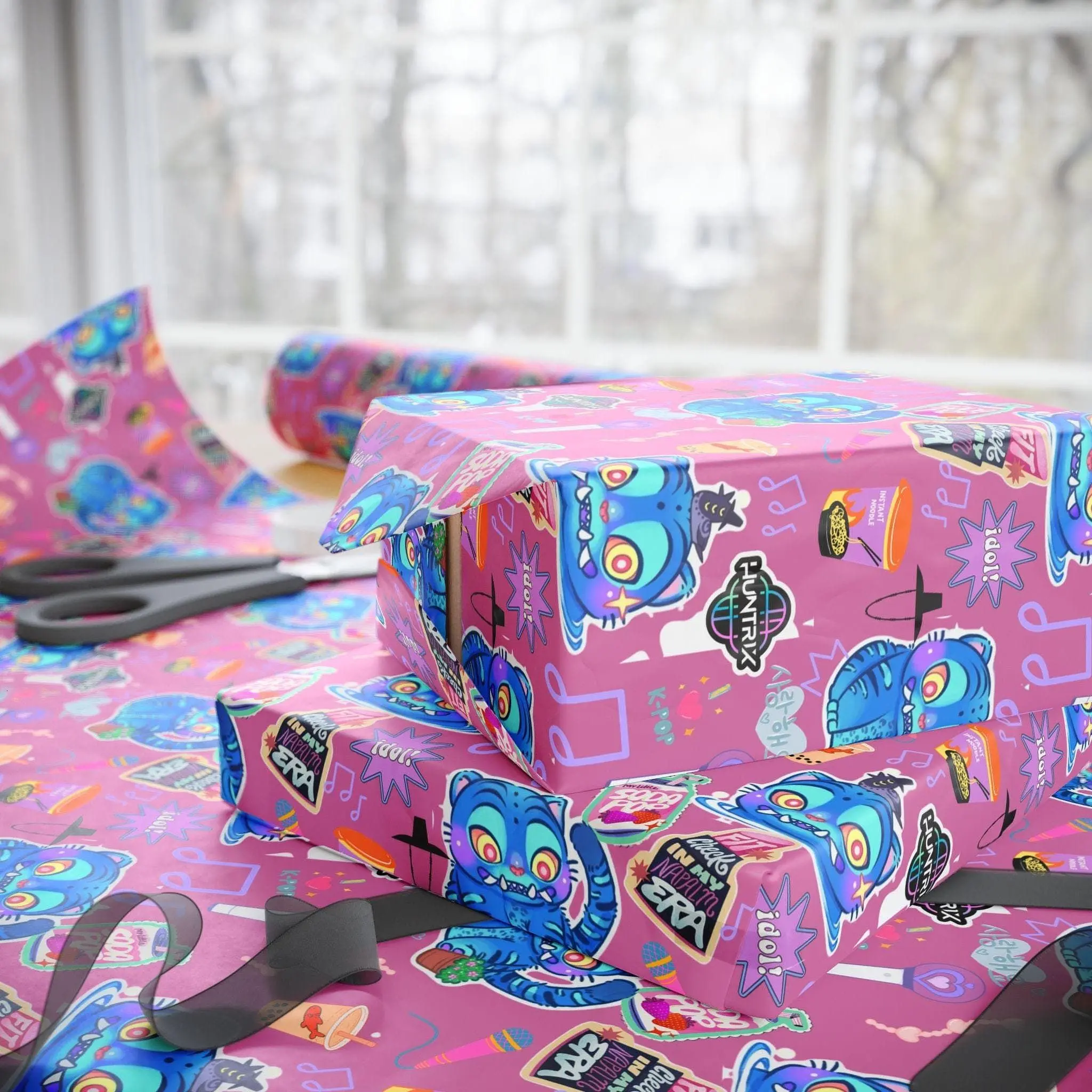 Kpop Demon Hunters | Derpy Tiger | Huntrix | Vibrant Wrapping Paper for ...