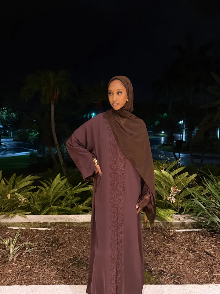 Mocha Lace Abaya