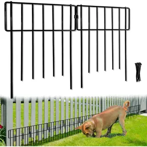 10 Pack No Dig Animal Barrier Decorative Fence, 17in(H) x10ft(L) Rustproof Metal Small Garden Fence Border for Dogs Rabbits, Bottom Blocker for Outdoor Yard Patio