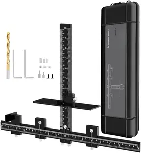 Cabinet Hardware Jig, Adjustable Cabinet Handle Jig with Center Punch, All Aluminum Cabinet Handle Template Tool,  Accurate Cabinet Jig for Handles and Pulls on Drawers Cabinets
