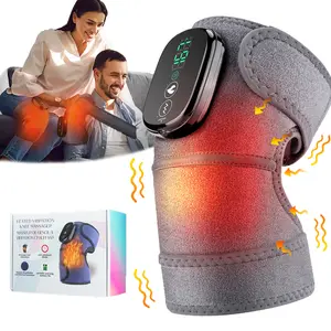 Electric Heated Vibration Knee Massager 3 in 1 Cordless Elbow Knee Shoulder Heating Pad Rechargeable Heated Knee Wrap Hot Compress Relaxation