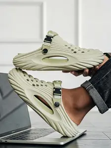 1 Pair Unisex Wave Techwear Clogs | Cool Street Style | Non-Slip + Cushioned + Multi Colors | For Outdoor Trips / Daily Outfits / Lazy Commute Shoes Clogs