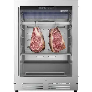 Upstreman Dry Aging Fridge for Steaks, 98L Dry Ager for Meat, Ribeye, Lamb, Ham, 149 lbs Capacity Professional Dry Age Fridge for Restaurant/Bar/Kitchen, Premium Aged Beef in 21-45 Days (3.5 cu.ft)-DA35