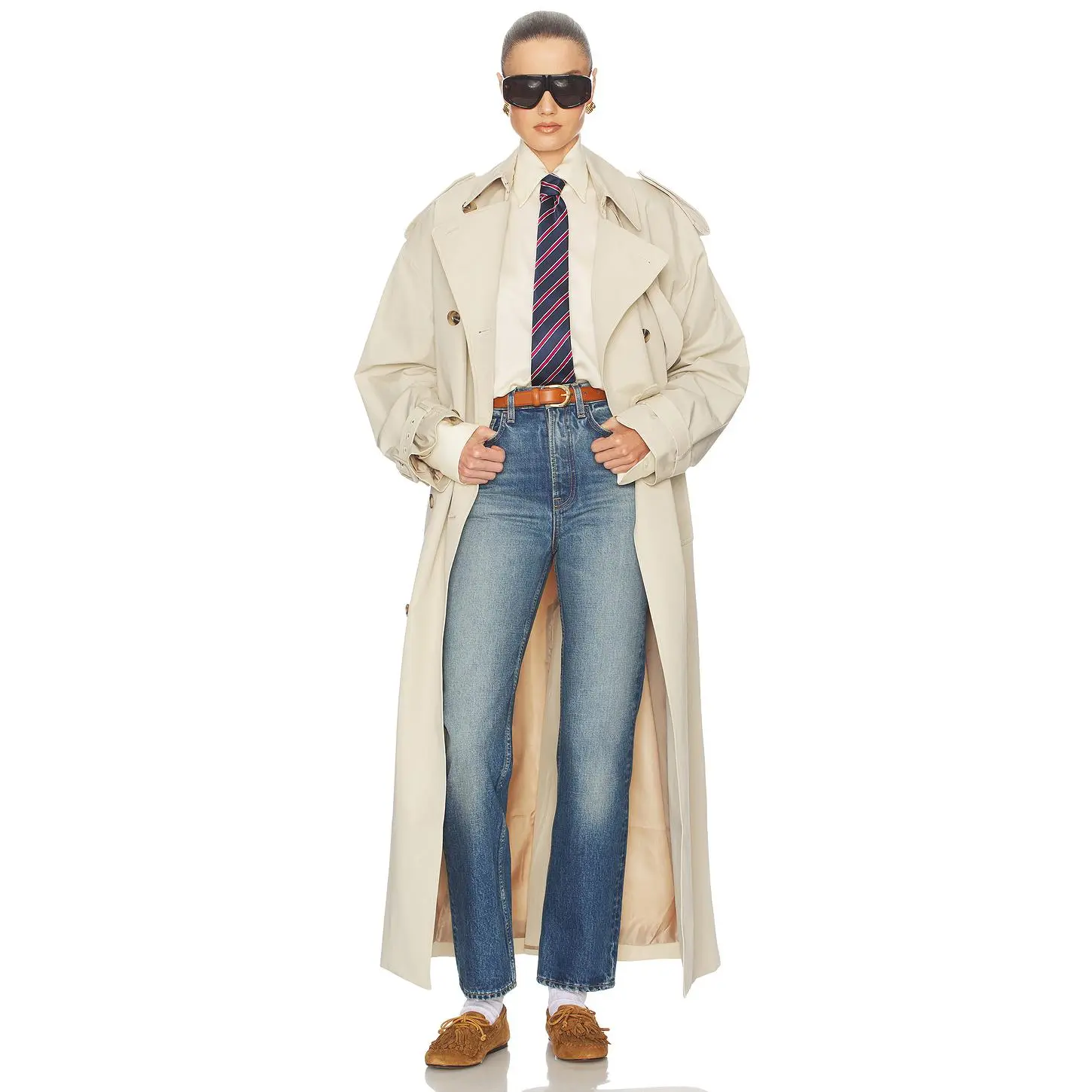 Helsa Classic Oversized Trench in Chino