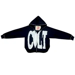 AC11 God's Hand Pearl Full Zip Jacket  (Handcrafted Graphic Coats Casual Unique Design Pearl Material Tops)