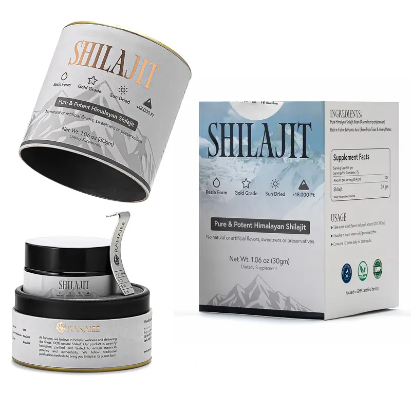 Ranaiee Pure Himalayan Shilajit Resin Grade A Potency 85+ with High Fulvic Acid for Energy Stamina & Immune Support 30g Natural Wellness Supplement for Men Women Fitness Dietary Vitamin Vitamin