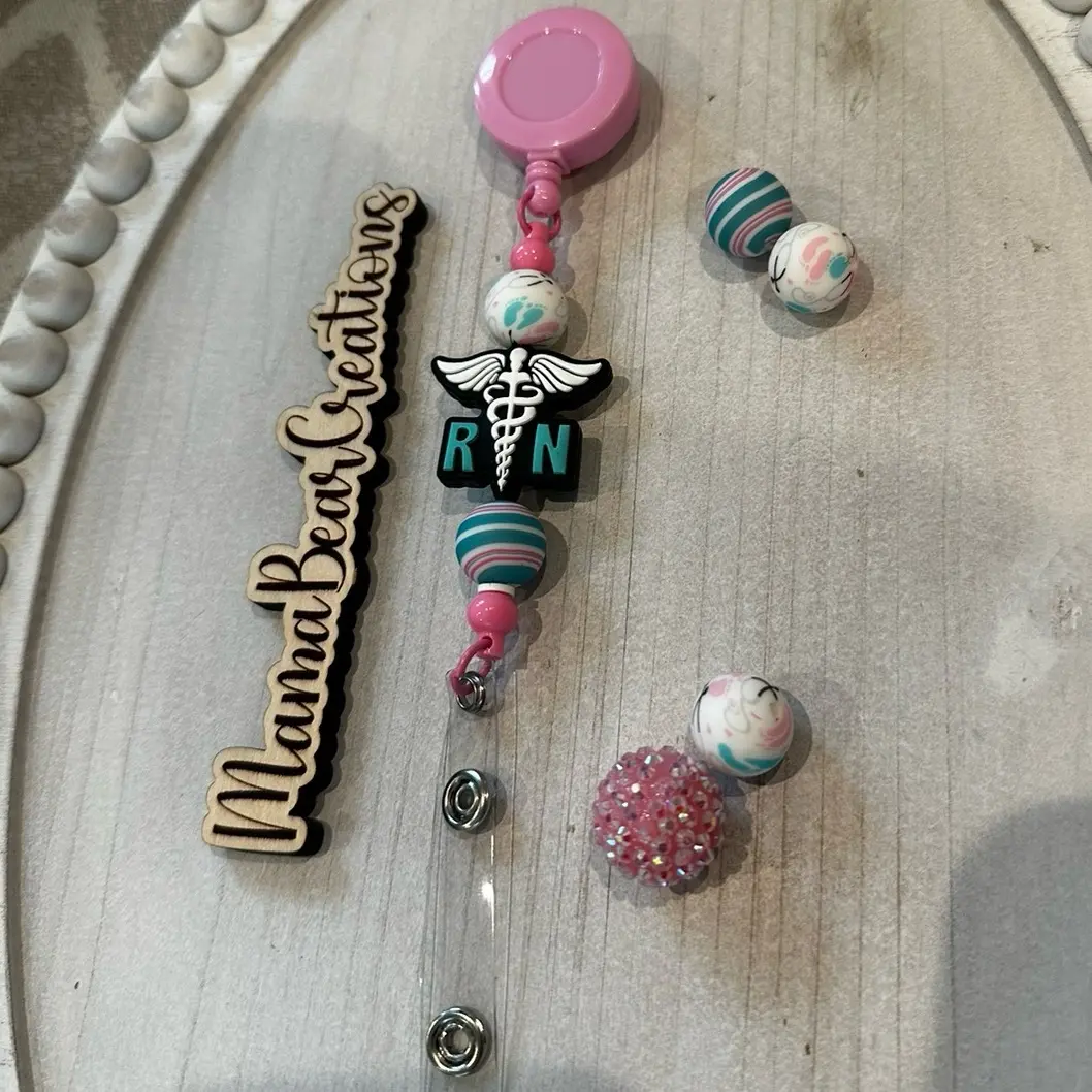 Mama Bear Creations Custom Stethoscope Beads and Footprint Design for Healthcare Professionals