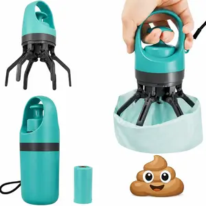 Portable Dog Pooper Scooper - Claw-Type Pet Waste Scoop with Built-In Poop Bag Dispenser, Outdoor Walking Pet Cleaning Supplies
