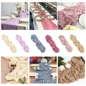 Bohemian Sheer Table Runner, Multi-Color Options, 55x180cm Milk Cloth Desktop Decoration, Romantic Wedding Party Decor, Country Style