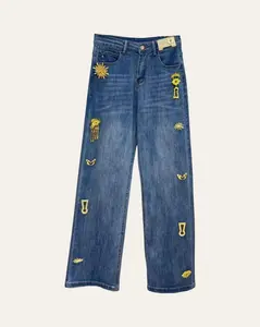 Statement Embellished Straight Jeans trendy