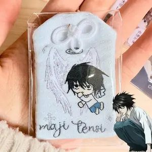 Anime DEATH NOTE L·Lawliet Cosplay Keychain Embroidered Sachet Backpack Pendant Keyring Hanging Ornament