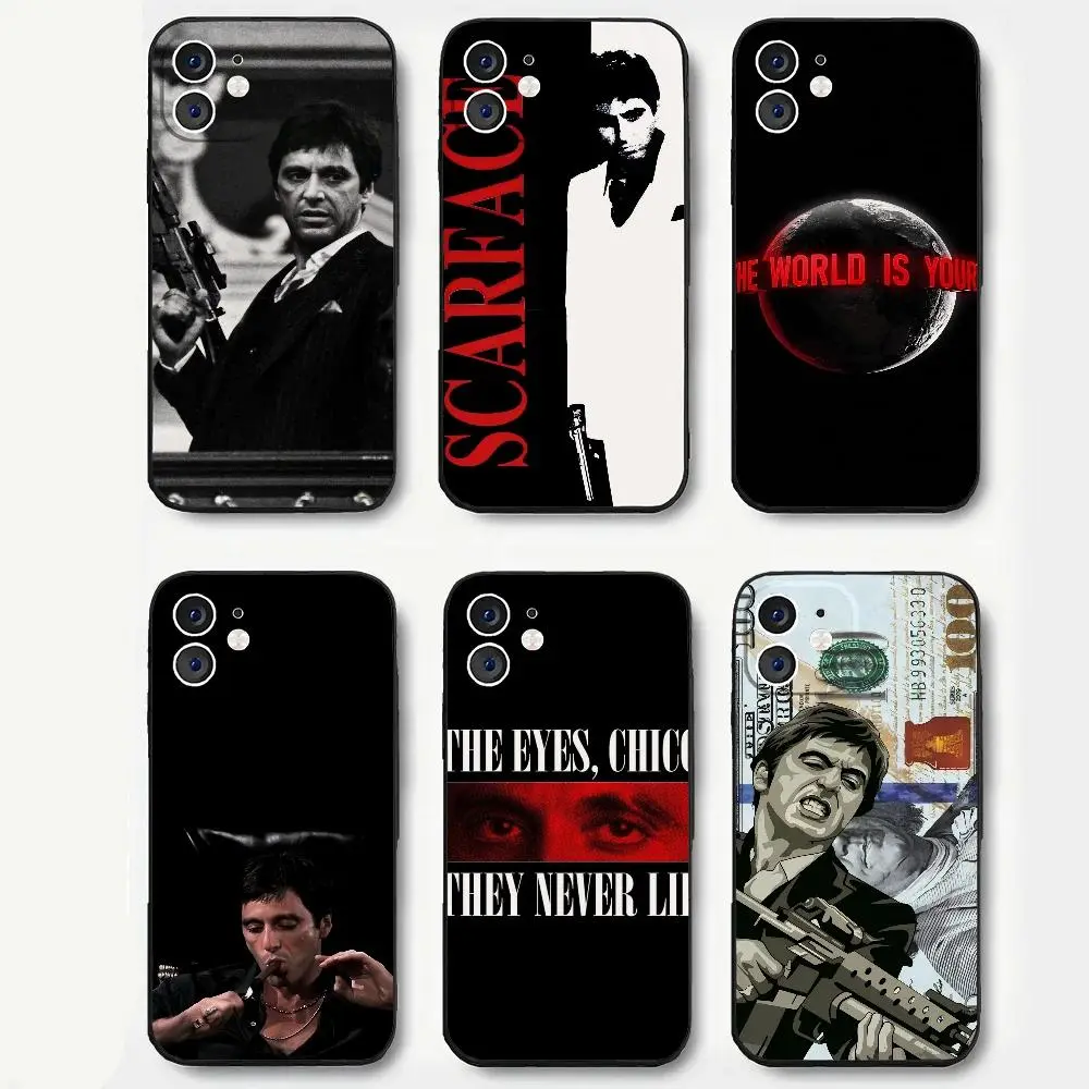 S-Scarface Silicone Soft Smartphone Case - Handheld, Colorful, Protective Cover for iPhone 17, 16, 15, 14, 13, 12, 11, Pro, Max, Plus Devices, Resistance