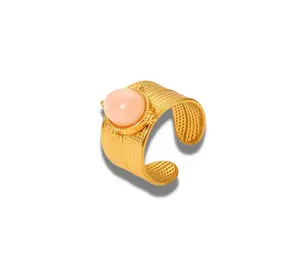 Chunky pink stone ring