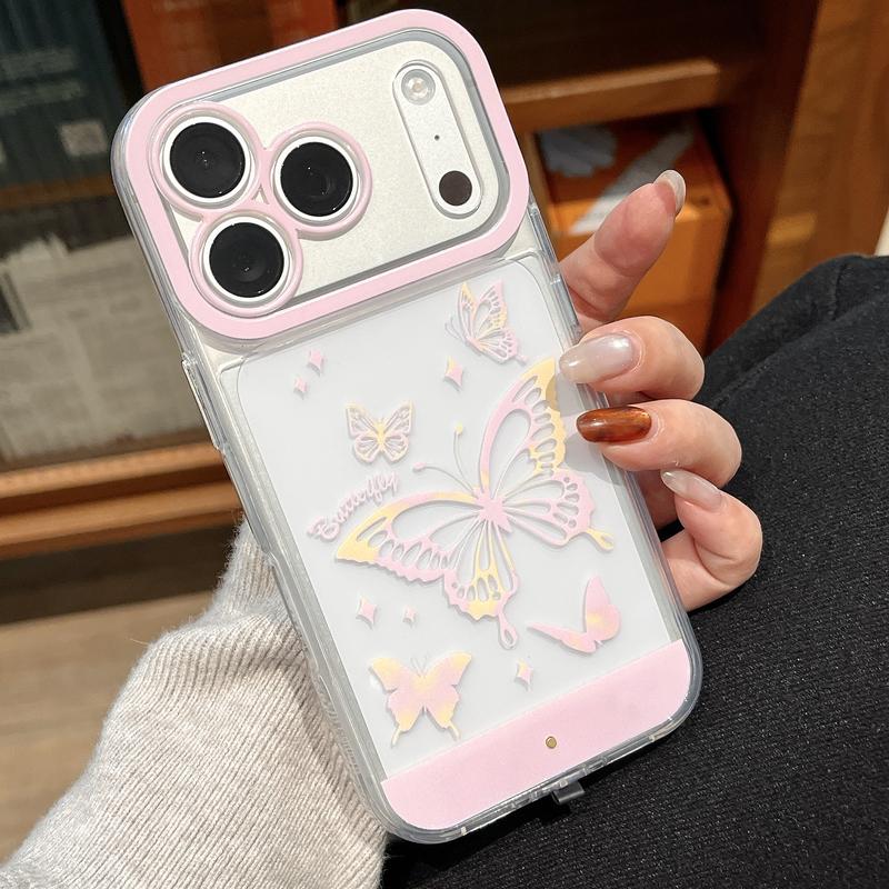 LED Large Butterfly Phone Case, Compatible with iPhone 11/12/13/14/15/16/17 Pro/Pro Max/Plus, Stylish Protective Cover, Unique Design for Daily Use, Protective Casing