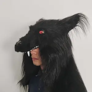 Realistic Wolf Latex Mask - Wolf Howling for Shawl Collar Costumes, Hand Washable Horror Party Mask Suitable for Halloween, & Themed Events