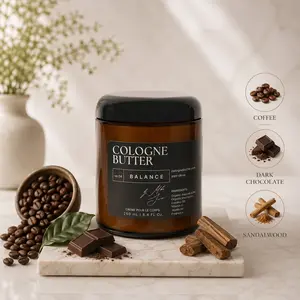 BALANCE – Luxury Fragrance Body Butter | Coffee, Dark Chocolate & Sandalwood Cologne Scent Moisturizing Skin Butter | Cologne Butter