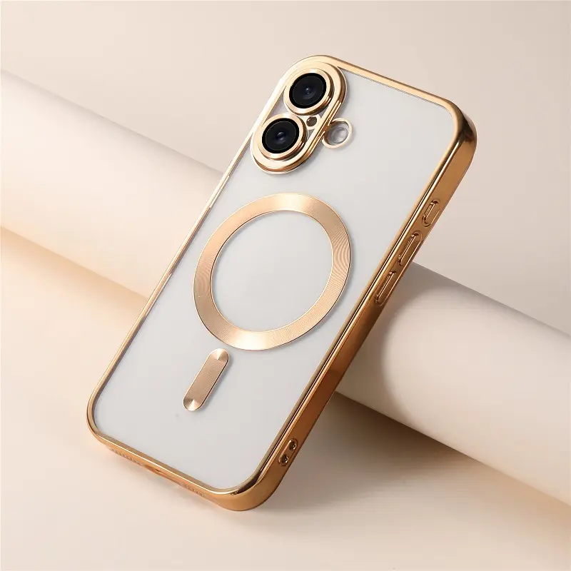 Magnetic iphone Case - Clear with Camera Lens Protective Glass and Wireless Charger Cover for iphone17AIR 17Promax 16Promax, 15Plus, 14Pro, 13Promax, 12, 11 Pro Max,Anti-drop Cellphone Protective Case, Total Protective Shockproof Mobile Phone