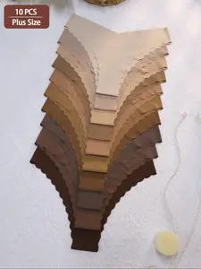 Women's Plus Size Lingerie Underwear Set, Fitted, Breathable & Comfortable Design, Ideal for Everyday Wear, Pack of 10 Pieces, Soft Breathable Panty