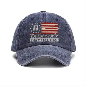 250th Anniversary Commemorative Hat of The United States Vintage American Flag Design Baseball Hat Embroidered Cap Cotton Snapback