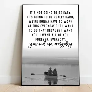 Romantic Notebook Quote Wall Decor – This Poster Art Captures the Film's Heartfelt "You & Me Everyday" Message, Perfect for Creating an Emotional Focal Point in Bedrooms, Couples' Spaces, or Sentimental Home Interiors.