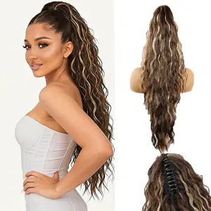 Claw Clip Ponytail Extension for women - 30" Long Curly Drawstring Ponytail Hair Extensions for Women, Strong Hold Fluffy Natural Looking Synthetic Hair Pieces for Daily Use