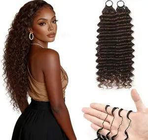 MORGENSTAR  Invisible Feather Extensions 4# Deep Wave 16-24 Inch, Perfect for Daily & Party No Shedding, Reusable, Invisible & Bouncy