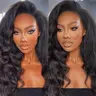 ISEE HAIR Kinky Straight Wear Go Half Wig Yaki Straight Seamless Flip Over Wig Invisible Hairline Glueless Human Wigs Drawstring Wigs Beginner Friendly  Hairstyles#TikTokShopFallDealsForYou