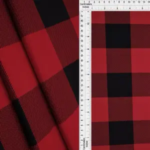 Dty Plaid Checker Plaid print fabric, Pajama fabric, double brushed jersey