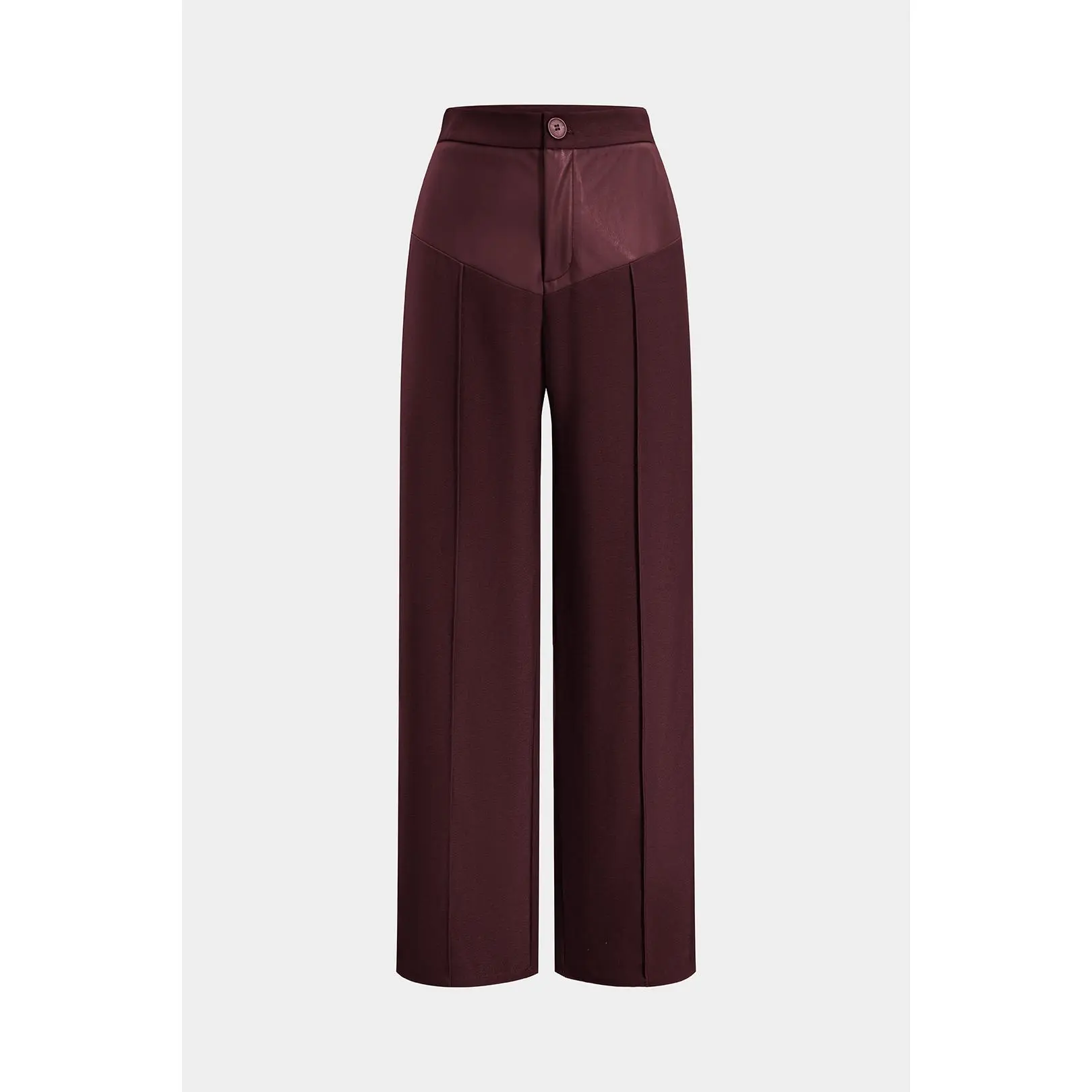 Faux Leather Patchwork Trousers