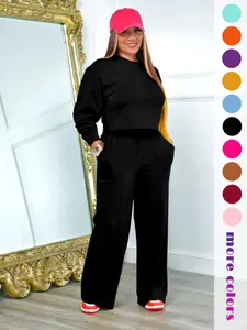 Street Style Casual Set, Two-Piece Pants Set, Sporty Two-Piece, Pure Color Elegant Two-Piece, Long Sleeve Two-Piece, Outdoor Sports Travel Set