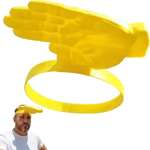 Funny Hand Shaped Sun Visor Headband,Yellow Hand Shaped Sun Visor Headband, Novelty Palm Sun Shade Headwear for Outdoor Hiking, Beach, Travel, Funny UV Protection Hat for Men Women