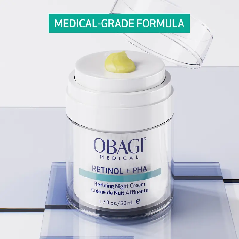 Obagi Medical Retinol + PHA Refining Night Cream - Clinically Proven, Dual-Action, Overnight Anti-Aging Face Cream for smoother, Renewed Skin