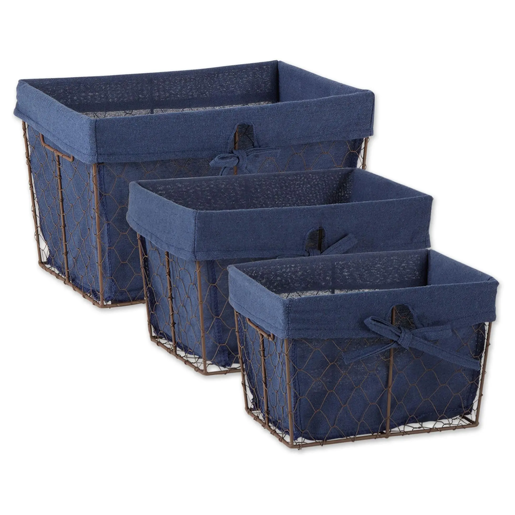 Design Imports S/3 Rustic Chicken Wire Basketsw/Liners