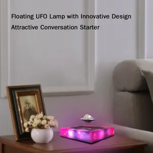Magnetic Levitating UFO Lamp – Floating UFO LED Night Light, 360° Rotating Colorful Light for Bedroom Gaming Room Decor, Cool Tech Gifts for Men Boys