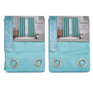 Rama Turquoise Energy Efficient Curtains 2 Pack 54x84 Blackout Grommet Window Treatment for Enhanced Home Energy Efficiency