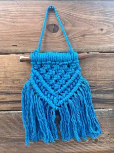 Mini Blue Hanging Macramé Boho Wall Décor
