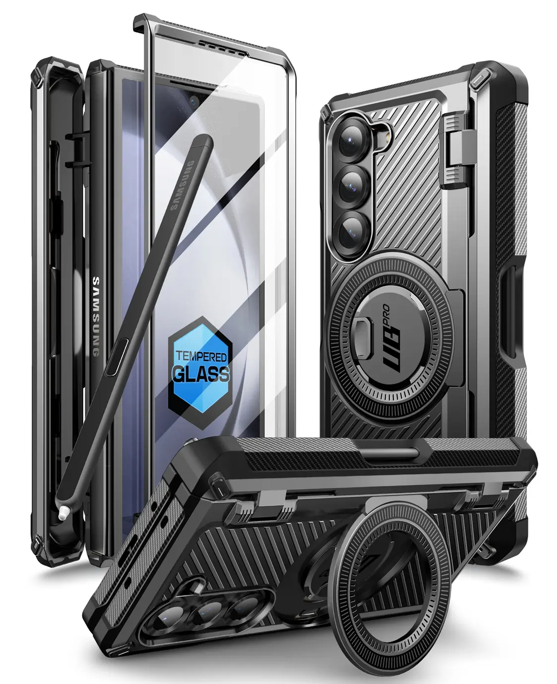 SUPCASE Unicorn Beetle Pro Mag Magnetic Cellphone Casing for Samsung Galaxy Z Fold 6 - Multi-Layered Polycarbonate Shockproof Accessories, 360° Full Guard, Stylus Holder, MagSafe Compatible, Built-in Screen Protector, Kickstand, Protective Covers