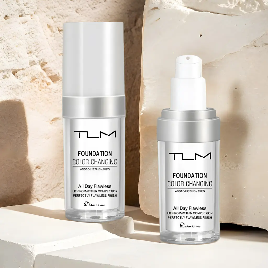TLM Color-Changing Liquid Foundation & Concealer, 30ML Silky Lightweight Waterproof Makeup for Women - Hydrating, Natural Brightening, Glowing Finish, Suitable for All Skin Types, Glowing Makeup