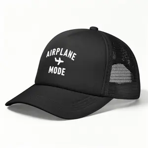 Introvert Humor Trucker Hat - "Airplane Mode" Offline Mode Cap ,Black Mesh Trucker Hat,Custom Trucker Hat,Black Customizable Trucker Hat,hats for men,hats for women,casual hat