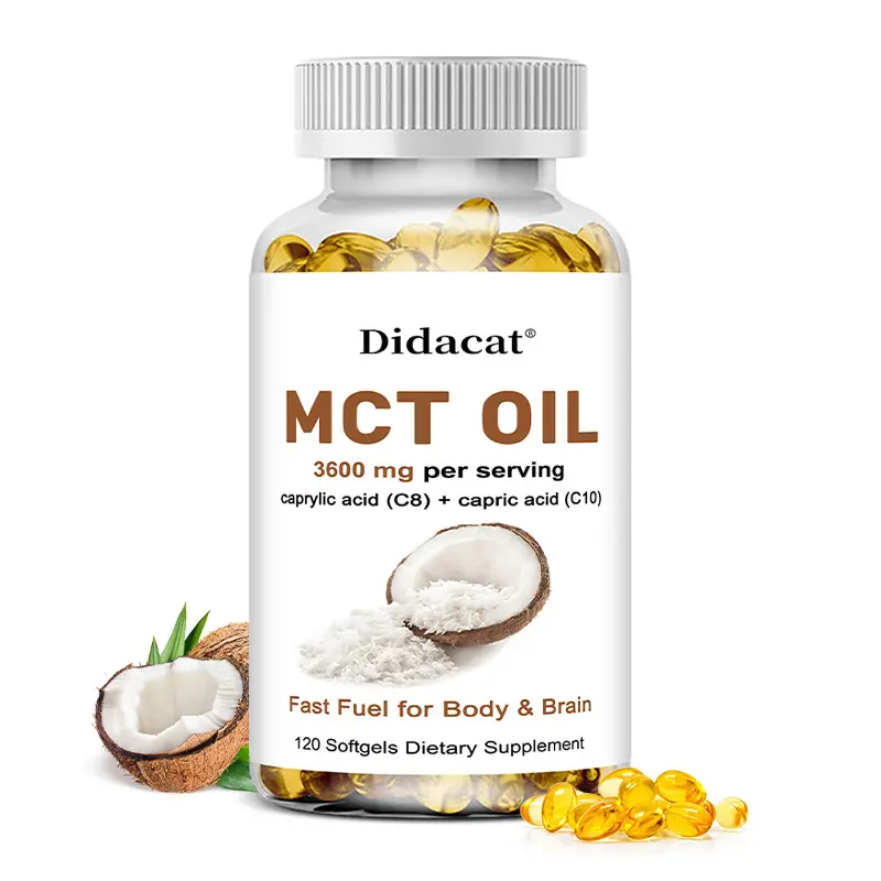 Didacat MCT Oil Health Supplement , ​​Supports Body Balance and Brain Health, 120 Capsules