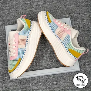 Women's Breathable Non-Slip Casual Walking Shoes, Comfortable Sports Sneakers with Rubber Sole and Fabric Lining