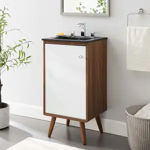 Modway Transmit 18" Bathroom Vanity in Walnut Black