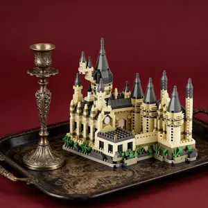 Easy Assembly Magic Castle Blocks, Hogwarts Classic Movie Theme, Blue Elegant Design, Durable Decorative Item, Building Blocks