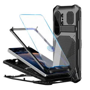 Zinc Alloy Shockproof Phone Case for Samsung S26 Ultra, Built-in Stand Wireless Charging Compatible