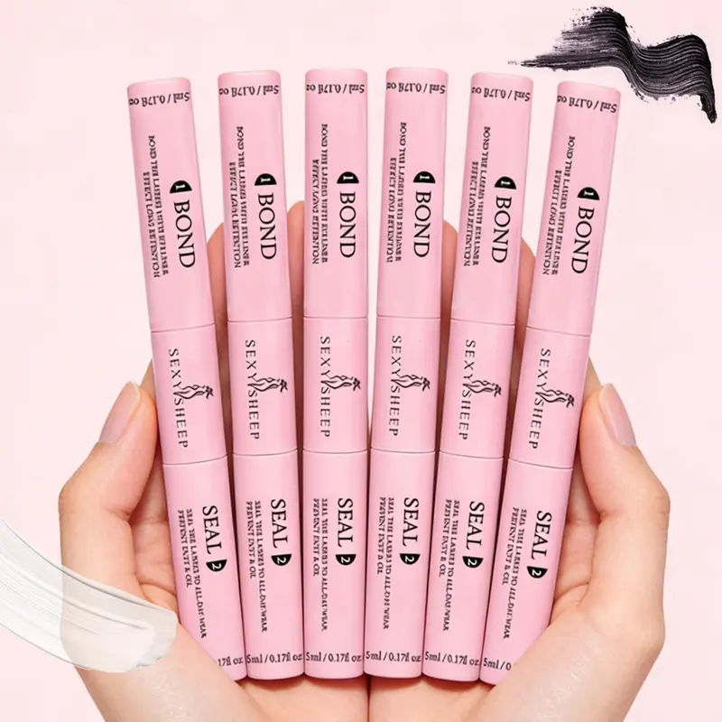 6pcs Waterproof Cosmetic Eyelash Adhesive Bonding Glue, Long-Lasting 72 Hours, Bond and Seal Eyelashes, Perfect for Individual Lash Extensions and DIY Lashes, Flawless Makeup