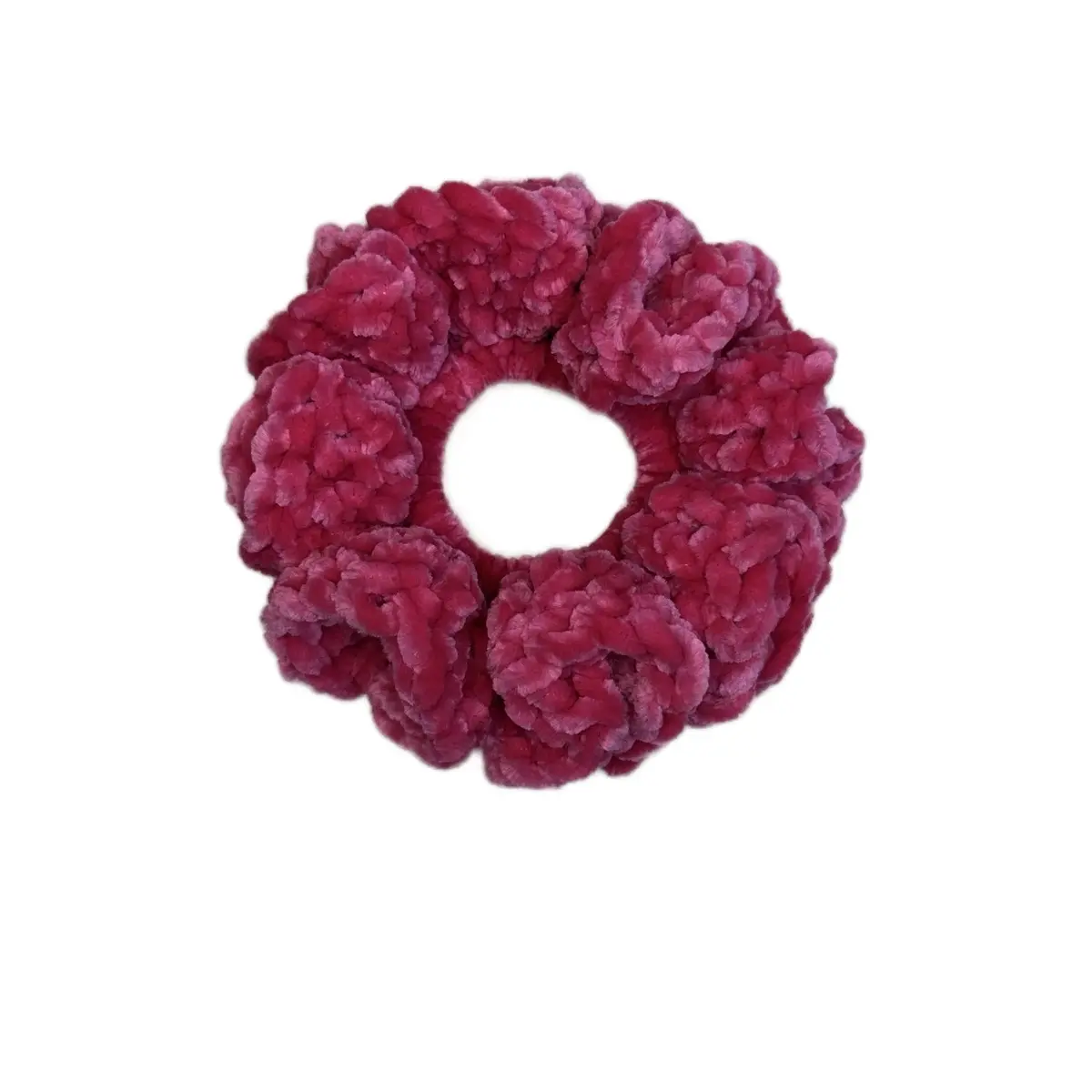 Female Velvet Yarn Scrunchie - Soft Glow Plain Hair Tie for Ponytails, Top Knots, Casual Wear, Soft Wristlet Accessory, Glamorous, Bun, One Size, Scrunchie Shape