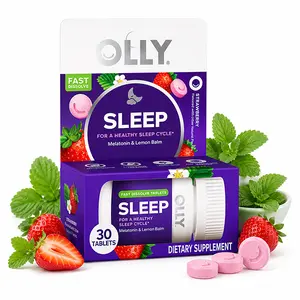 Sleep Fast Dissolves with 3mg Melatonin & Lemon Balm - Strawberry Flavor Sleep Support Supplement - Fast Dissolving Tablets for Relaxation & Restful Sleep - 30 Count, 30 Day Supply