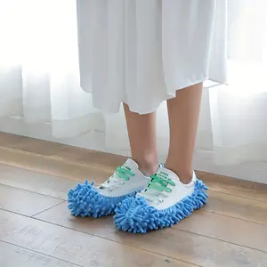 2-Pack Reusable Lazy Mop Slippers - Detachable, Washable Chenille Dust Mop Shoes Cover for Efficient Floor Cleaning - No Electricity Household Cleaning Tool for Living Room, Bedroom