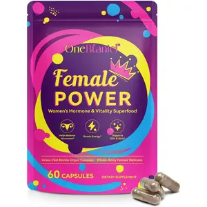 Beef Organ Supplement for Women, Natural Grass Fed Beef Liver Capsules,Supports Feminine Hormone Balance, Menstruation, Immunity, Skin, Collagen, B12, Energy & Wellness - 60 (1)