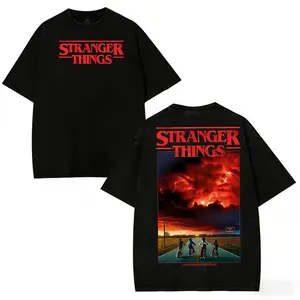 Stranger Things Vintage Washed Graphic Tee TV Series Classic Movie Lover Tshirt, Movie Buff Tee, Film Fan Gift, men gifts Oversized Cotton Fabric